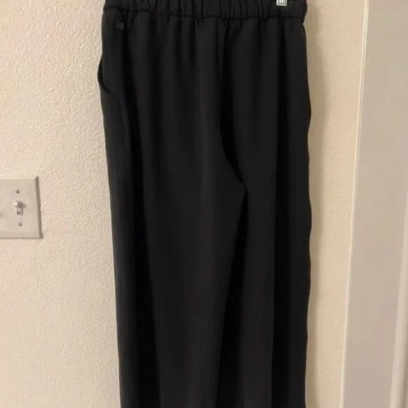 Lululemon Noir Wide Leg Crop Pants Size 6 Belted Waist Black Flowy Workwear S - Picture 6 of 11